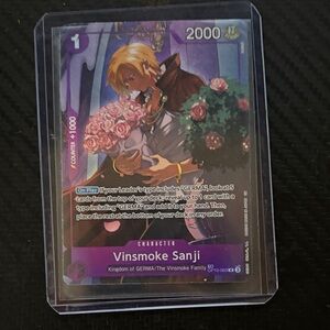 Onepiece Vinsmoke Sanji Card with Purple Pink Accents TR Vinsmoke Sanji